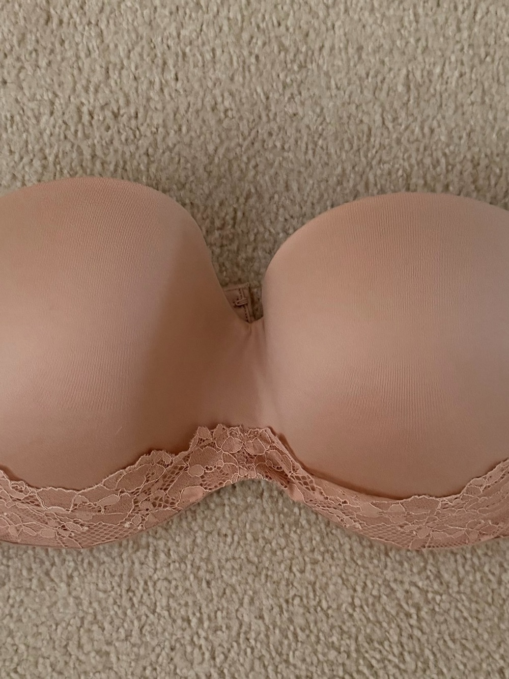 Victoria's Secret Strapless Lace Bandeau Bra - Blush Pink